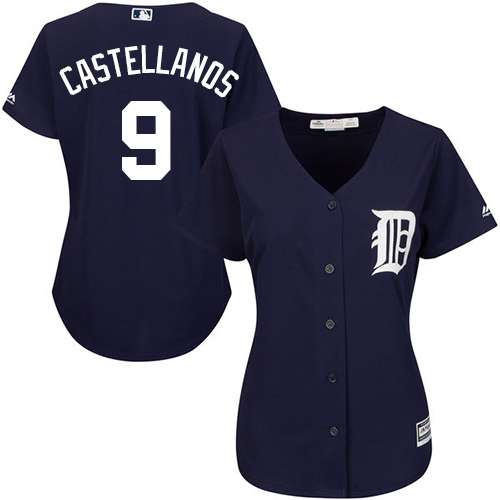 Tigers #9 Nick Castellanos Navy Blue Alternate Women's Stitched MLB Jersey